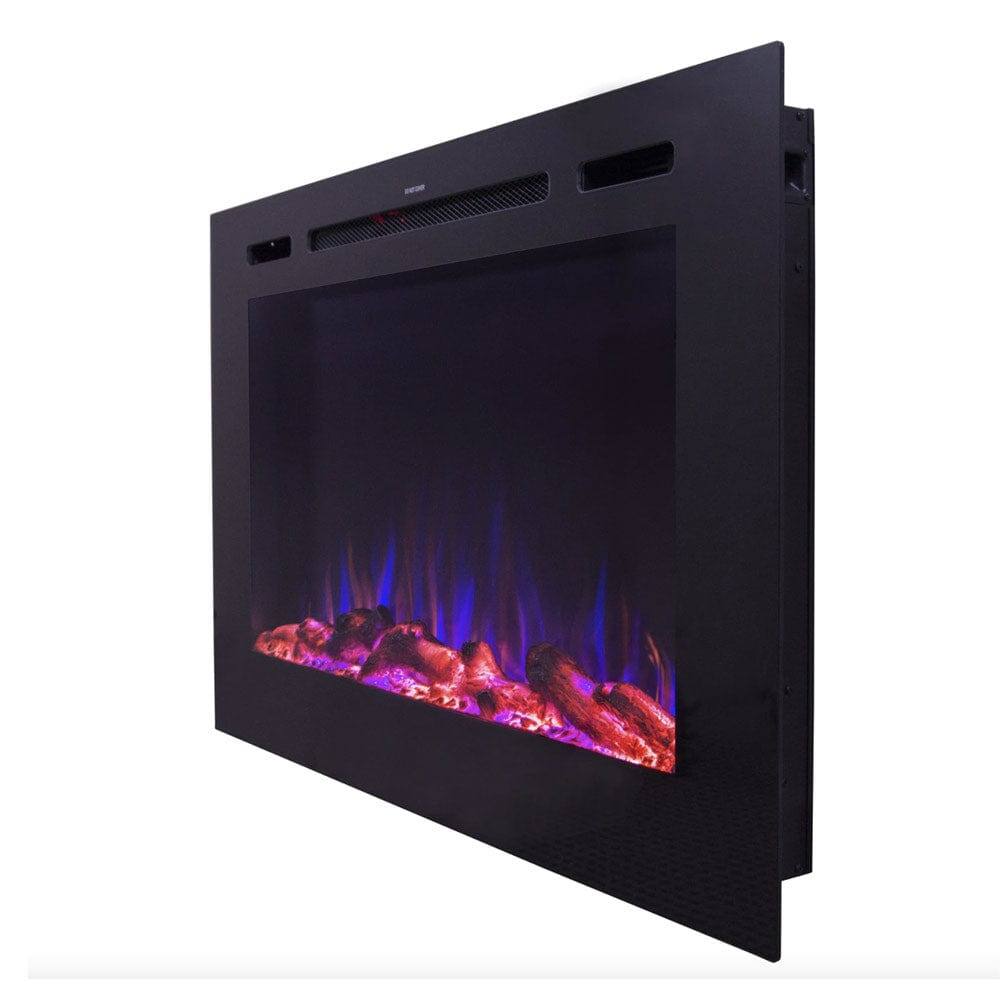 Alt View 10. Touchstone Home Products - 40 in. Wall Mounted Recessed Sideline Steel Forte Electric Fireplace 1500W - Black.