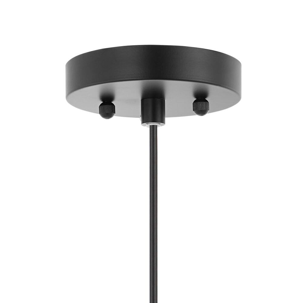 Alt View 5. Jonathan Y - Lucas 13" 1-Light Farmhouse Coastal Rattan 180" Cord Plug-In or Hardwired LED Pendant, Brown - Brown.