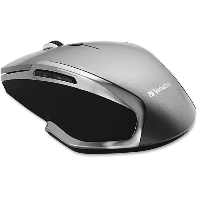 Verbatim - Wireless Notebook 6-Button Deluxe Blue LED Mouse - Blue LED/Optical - Wireless - Radio Frequency - Wireless - Graphite