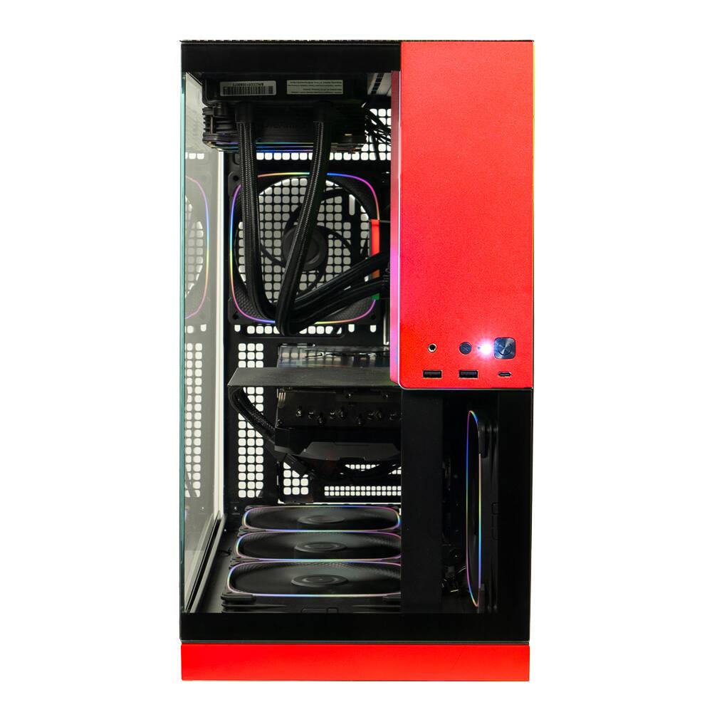 Back. Skytech Gaming - Skytech VIPER - AMD Ryzen 7 9800X3D, 9070XT, 32GB 6000 MHz DDR5 RAM, 850W GOLD A3 PSU - Red.