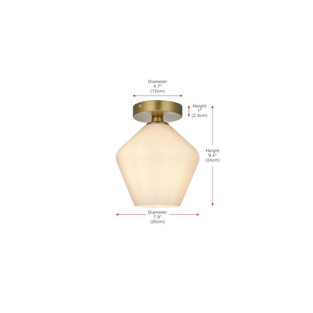Living District - Gene 8 Inch Flush Mount Frosted White Shade in Satin Gold - Satin Gold And Frosted White price history on PriceWatchPro
