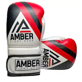 Amber Sporting Goods - Fury Boxing Gloves - Kickboxing, Muay Thai Training Gloves Multi-Sport Glove, 16oz - Red/Black