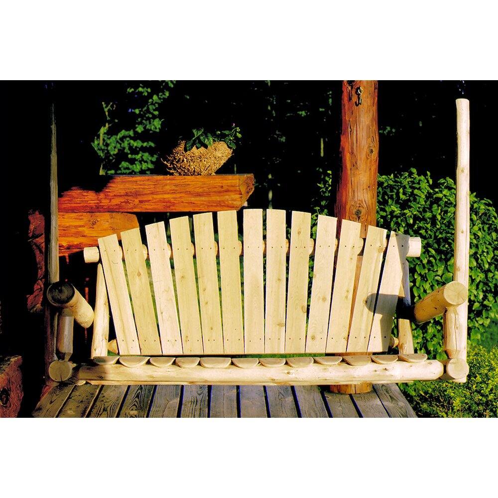 Alt View 1. Contoured Comfort - Cedar Log 5ft Porch Swing - Brown.