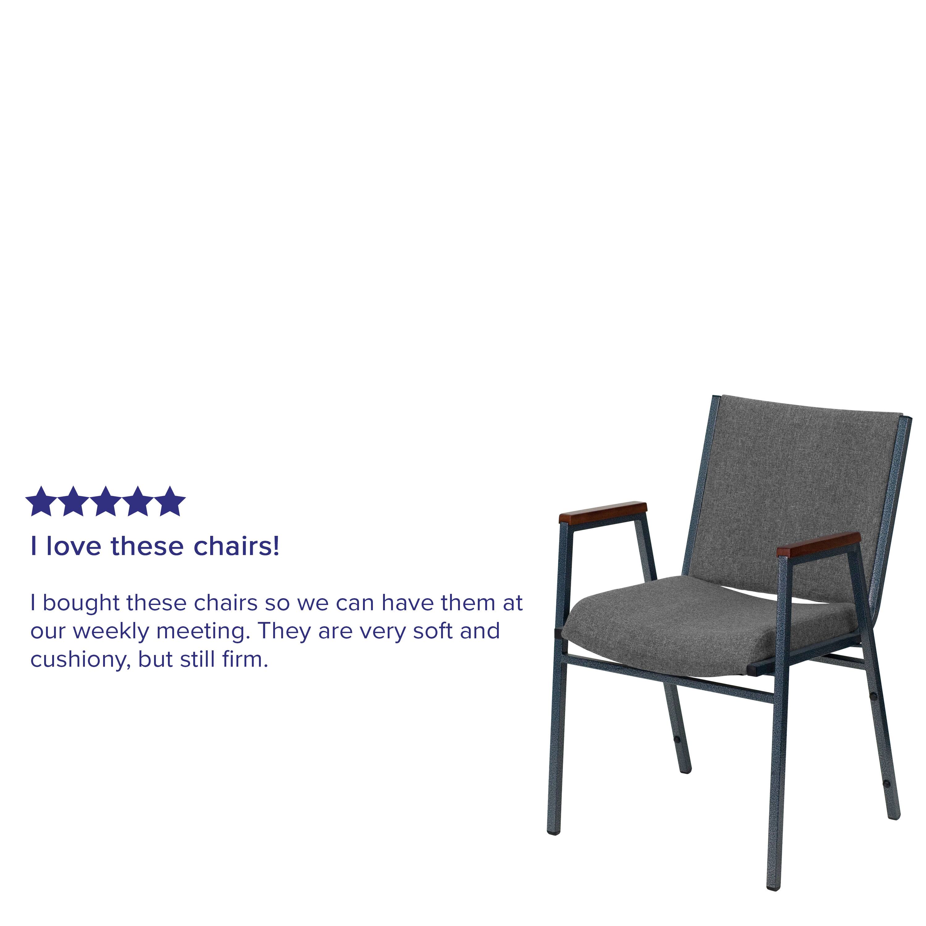 I love these chairs!  
I bought these chairs so we can have them at our weekly meeting. They are very soft and cushiony, but still firm.