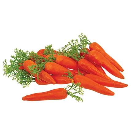 Front. BreeBe - 20/set Decorative Carrots in Mesh Bag - Orange, Green.