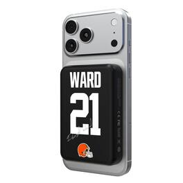 Keyscaper - Denzel Ward Cleveland Browns 5000mAh Wireless Magnetic Power Bank - Black