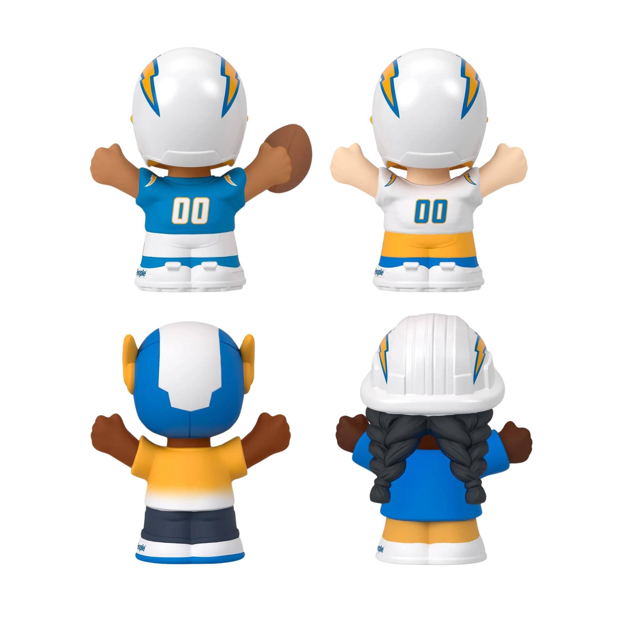 Alt View 2. Fisher Price - Fisher Price Little People x NFL Collector Los Angeles Chargers Figure 4-Pack - Gold.