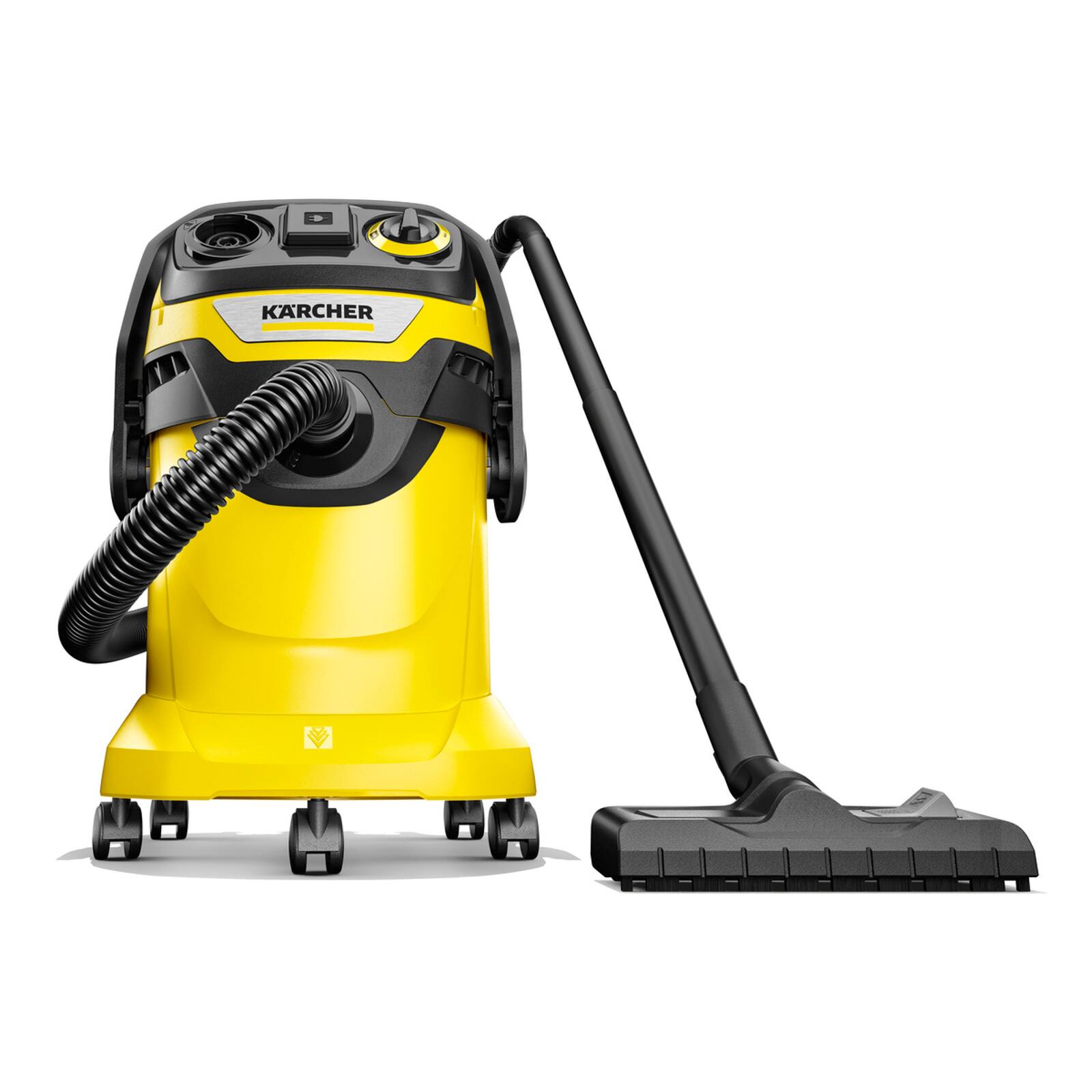 Angle. Karcher - Kärcher WD 5 P Multi-Purpose 6.3 Gallon Wet/Dry Shop Vacuum Cleaner with Attachments, Heavy Duty - Yellow.