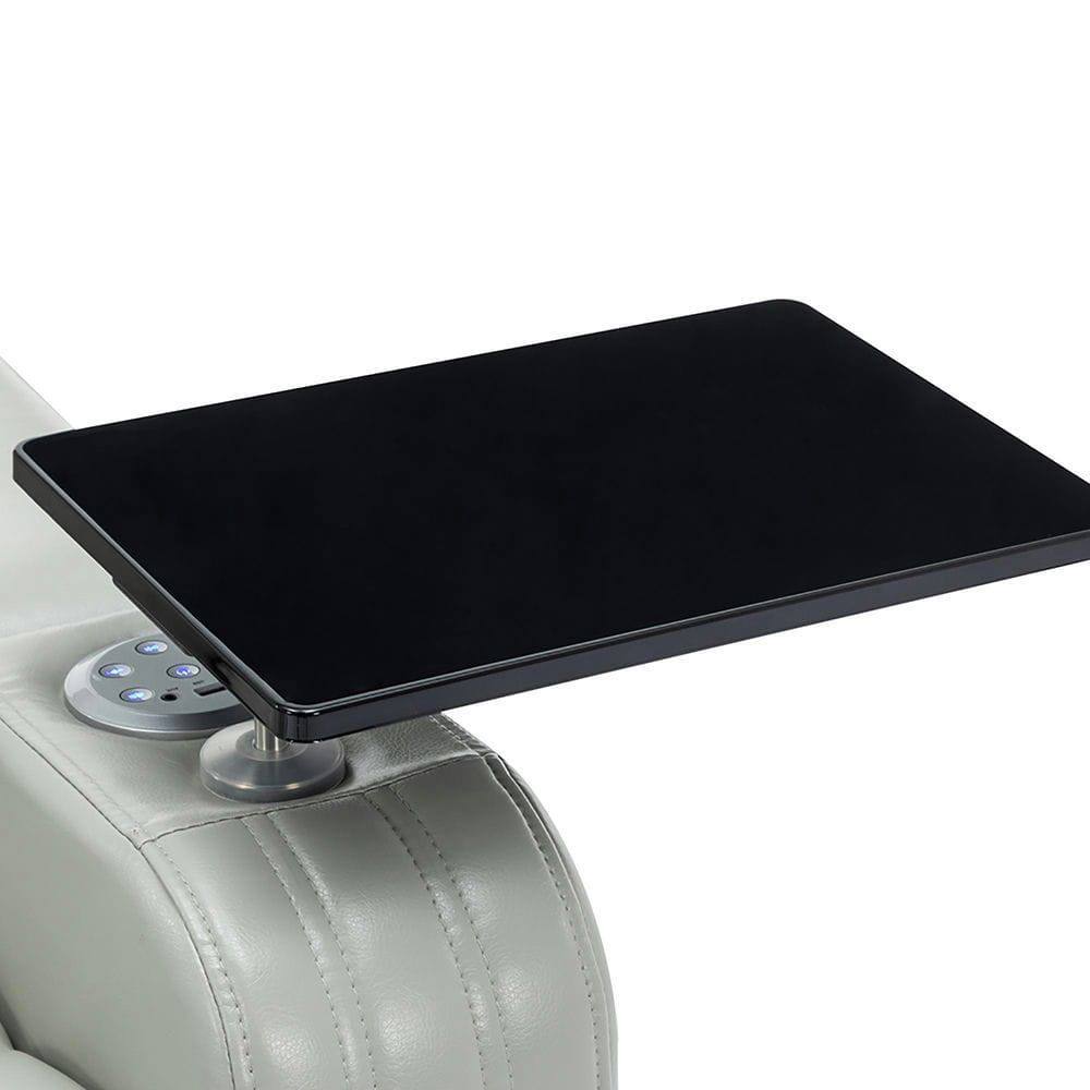 Alt View 1. Kadyn - PU Leather Power Home Theater Recliner with Cooling Cup Holder, Bluetooth Speaker, Tray Table & Arm Storage - Gray.