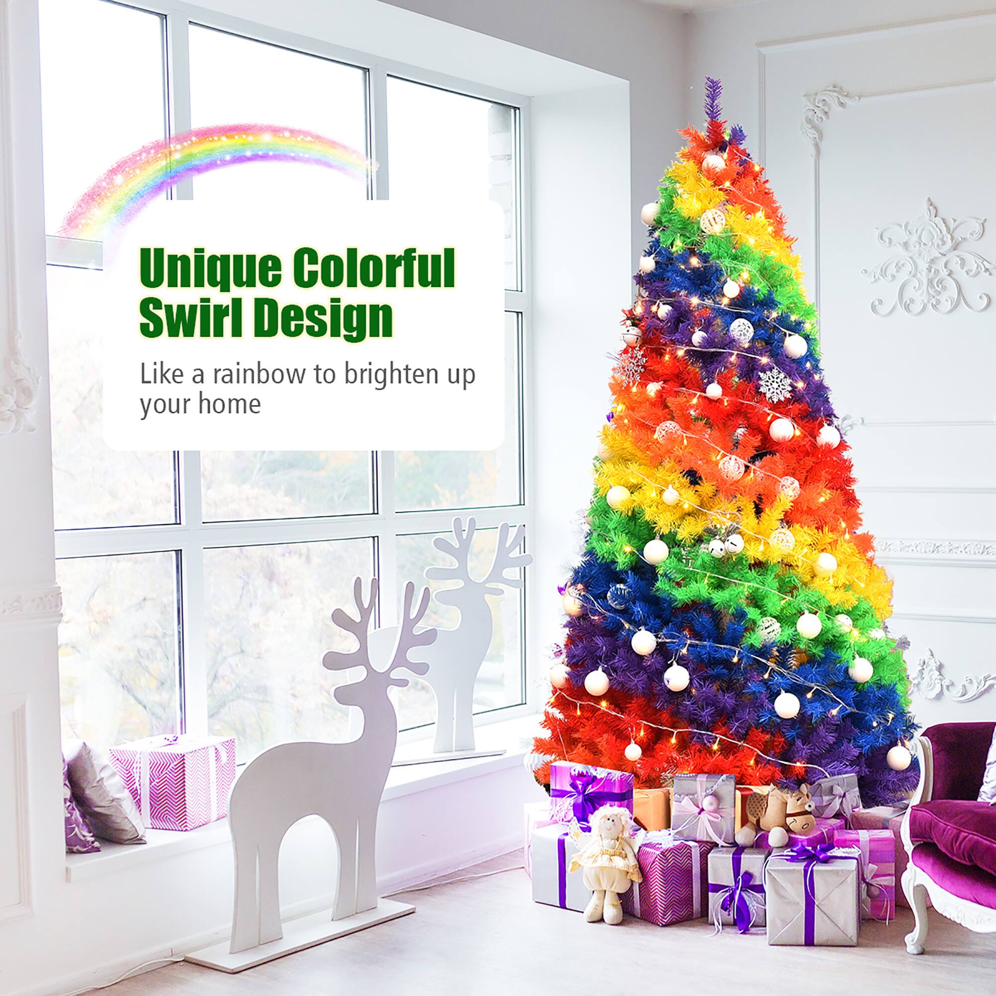 Unique Colorful Swirl Design: Like a rainbow to brighten up your home.