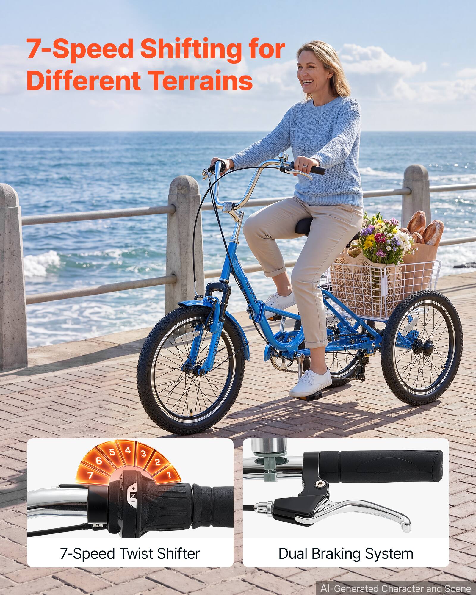 7-Speed Shifting for Different Terrains

VEVOR

7-Speed Twist Shifter

Dual Braking System

AI-Generated Character and Scene