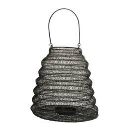 BreeBe - Hanging Mesh Iron Candle Lantern 11"H - Black