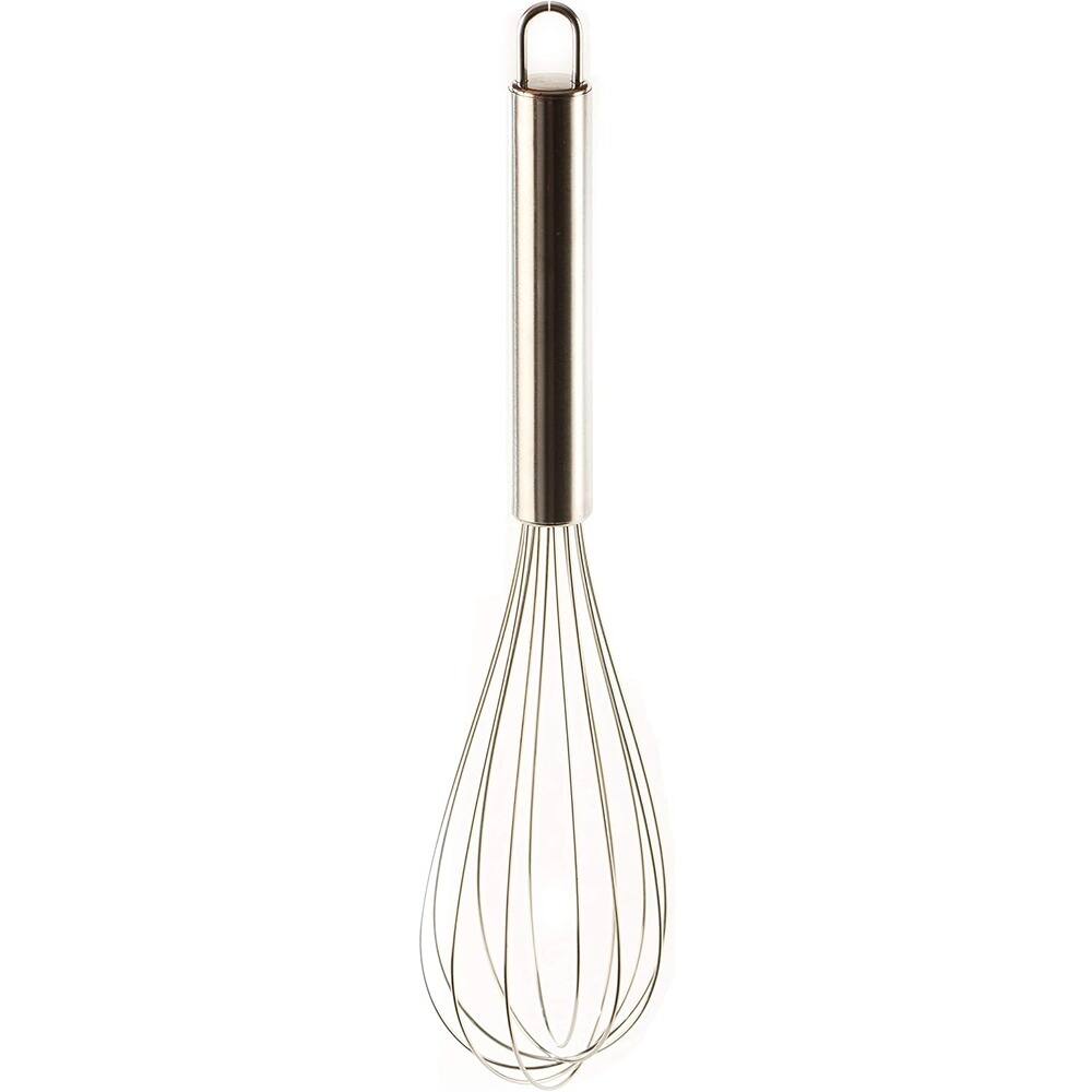 Front. RTMB - 12-Pack Stainless Steel Wire Whisk Set, Heat-Resistant 10-Inch Mixers - silver.