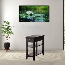Hivvago - Contemporary 3-Tier Accent Table with Drawer and Open Shelves - Brown