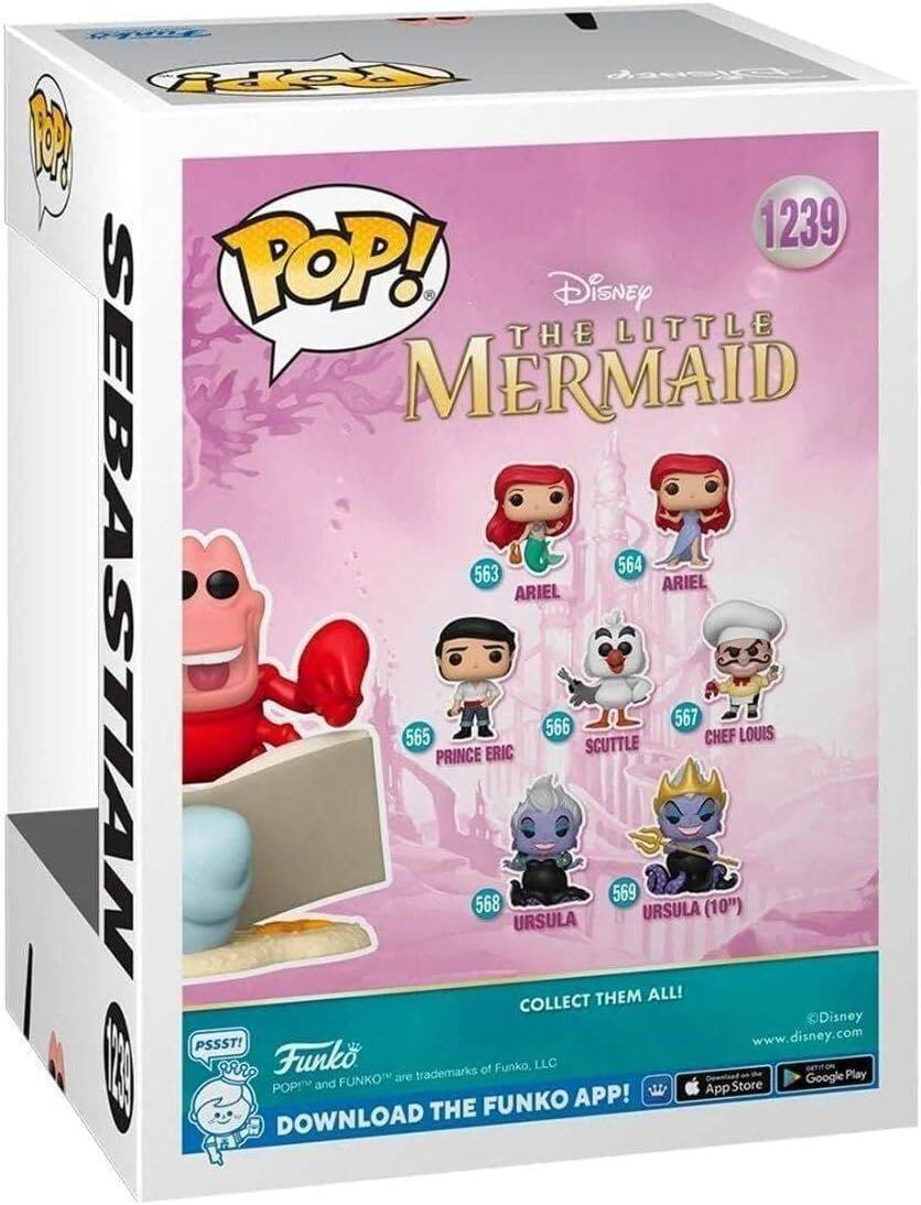 Funko Pop! Disney The Little Mermaid 1239

- 563: Ariel
- 564: Ariel
- 566: Prince Eric
- 567: Scuttle
- 565: Chef Louis
- 568: Ursula
- 569: Ursula (10")

Collect them all!

PSSST! www.disney.com

Funko Pop! and Funko are trademarks of Funko, LLC. Play FUNKO on Google Play and the App Store. Download the FUNKO APP!