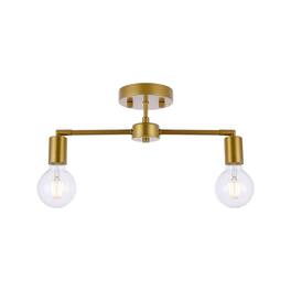 Living District - Zane 2 lights flush mount - Brass