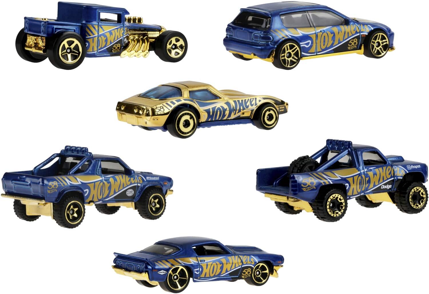 Hot Wheels ミニカー　24個セット Mattel Hot Wheels 1:64 58th Anniversary 24 Piece J Assortment