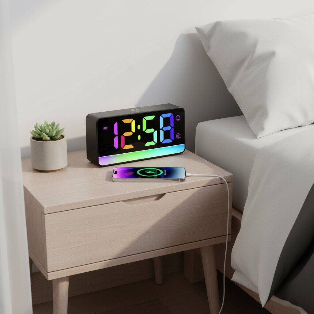 Alt View 2. Dazzed Corner - Digital Clock,Alarm Clock for Heavy Sleepers - Black.