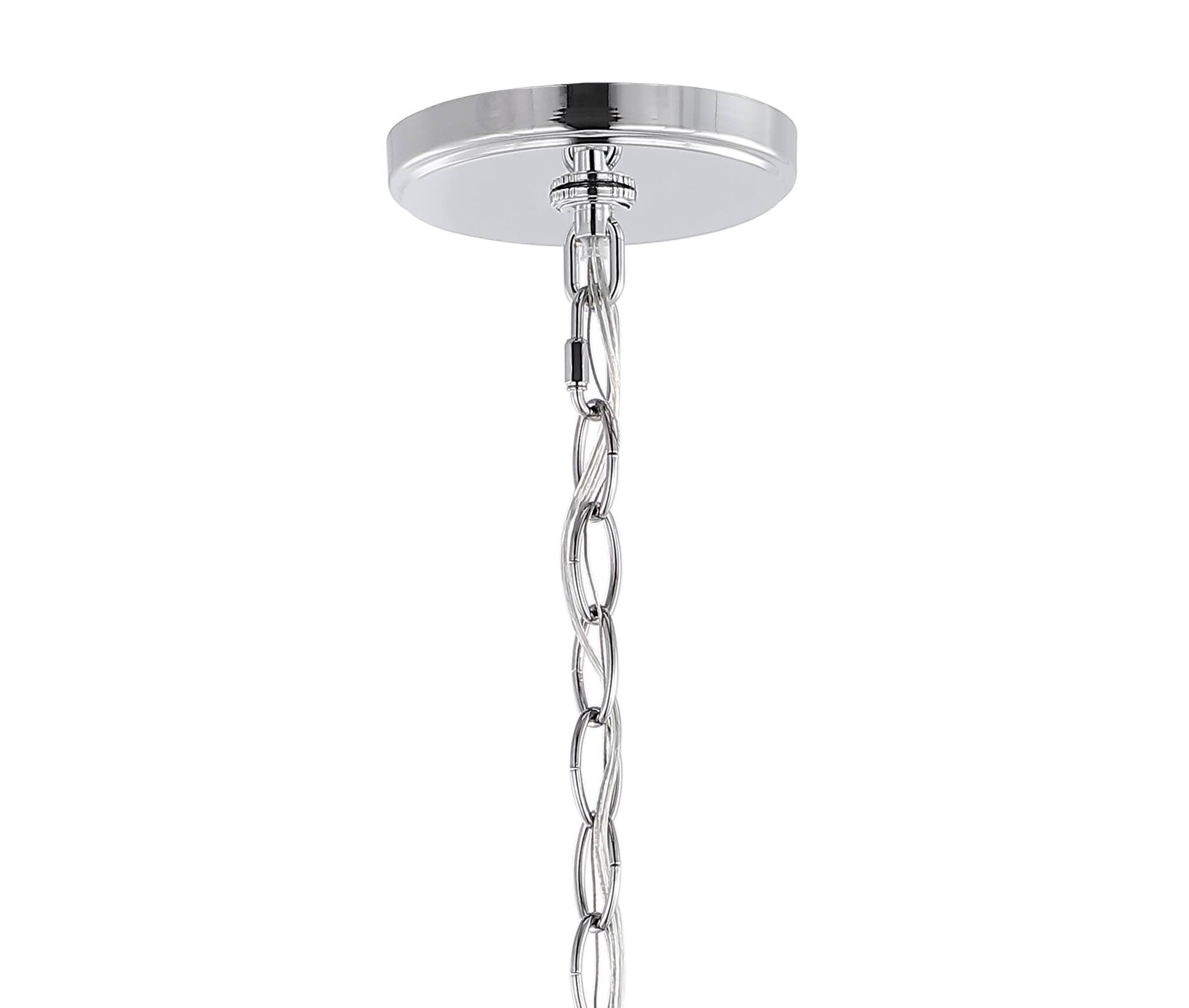 Alt View 5. Jonathan Y - Camden 16" 5-Light Iron Classic Midcentury Pendant Lantern, Chrome - Chrome.