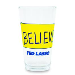 Silver Buffalo - Ted Lasso "Believe" Pint Glass | Holds 16 Ounces - Yellow