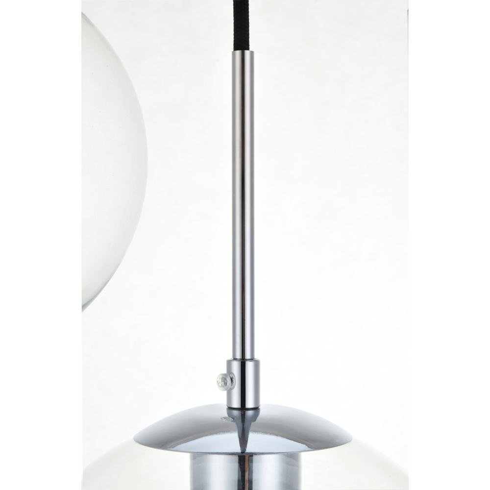 Back. Living District - Baxter 7 Lights Chrome Pendant With Clear Glass - Chrome And Clear.