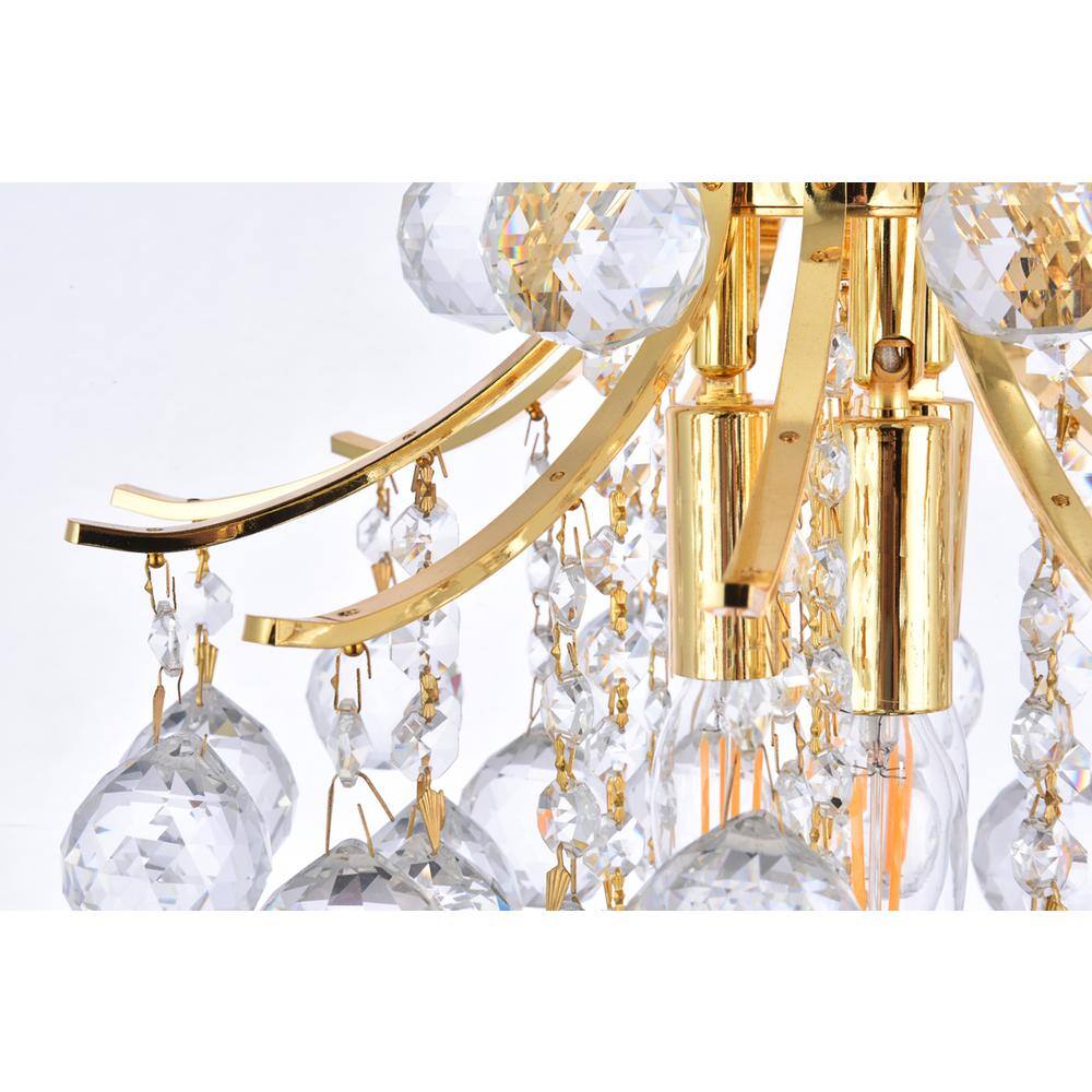 Alt View 4. Elegant Lighting - Toureg 3 light Gold Pendant Clear Royal Cut Crystal - Gold.