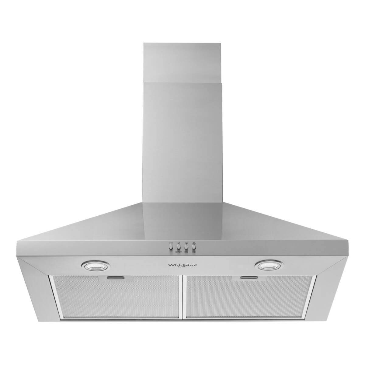 Alt View 8. Whirlpool - 30" Chimney Wall Mount Range Hood - Stainless steel.