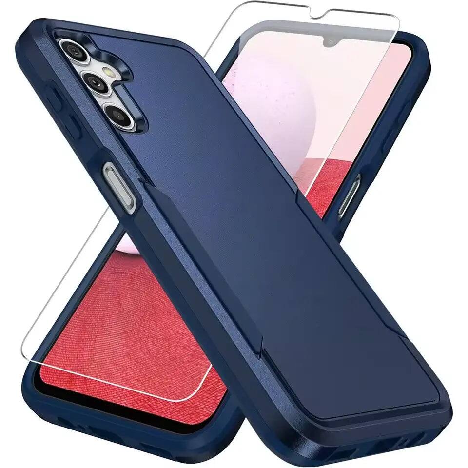 Front. Entronix - Entronix Bundle for Galaxy S24 - Soft-Touch Dual-Layer Case & 1 Screen Protector - Blue.