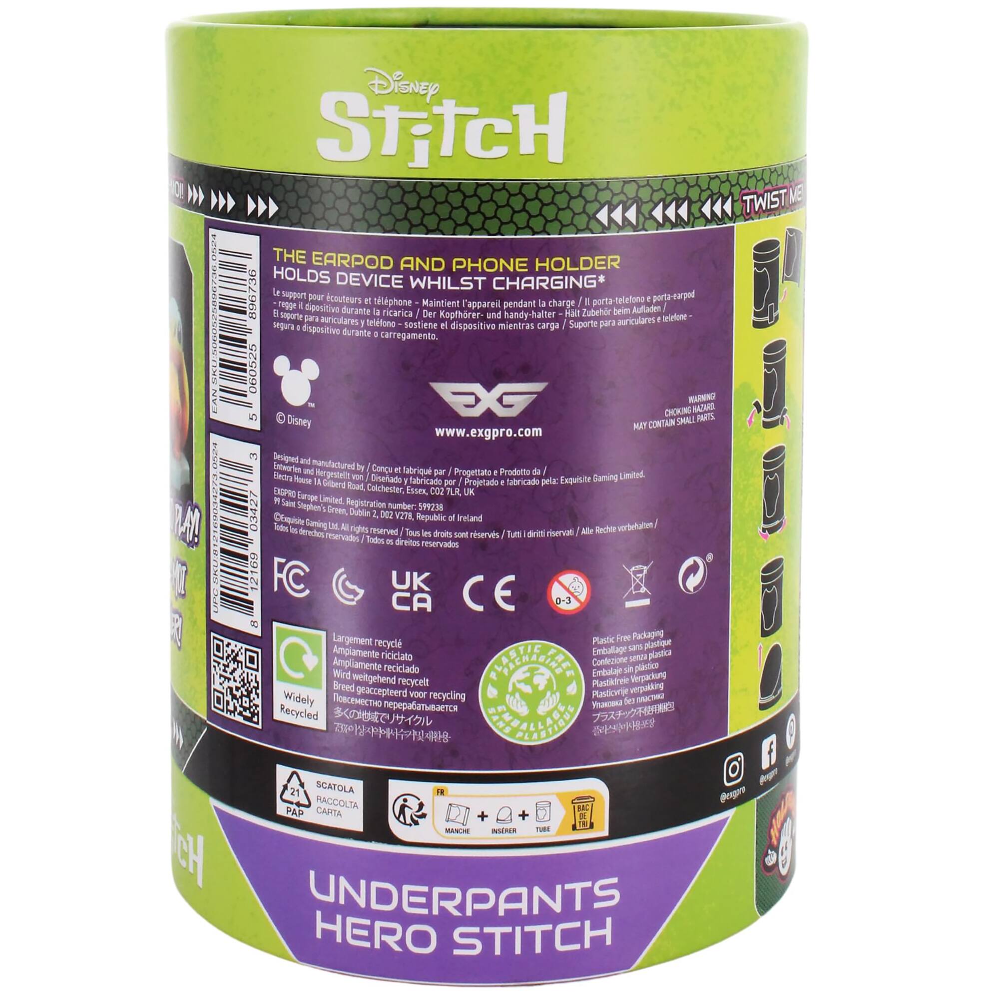 Disney STITCH TWIST THE EARPOD AND PHONE HOLDER 730 HOLDS DEVICE WHILST CHARGING* suppart pour couteurs onefsist-st10q porta earped D6 + dipssitive tlphone Maintient 'appareil pendant charge durante ricarica Der  Zubehr beim Aufladen saporie p Kopthrer- und handy-halter trieone ungra auricularesy telaione sostiene dispositivo mentre Suporte para auriculares dsposttivs carga durante carregamento. 060525 E KAN CHOKING T i SNALL PARTS Disney MAY CONTAIN <http://www.exgpro.com> aamna 3 Designeed Utwories and munufactured by Conce Eectra m Segroe Tabriqu par Propettato Prodotto da Limitod Koue won Dinaado fabricado Exquisite Daming Cilberd Rued, por Projetado tabricado pelac EGPRS Colchester Essex, coU TLR UK Samd Eerape Linited 0204 Stephen's Gree Registration Sumber: 592 A  Sodn Dipiute IN Gaming DE M Dublin righes rserved 2 92 V271, Republic Ireland Ale Keche vorbetulm dereda Tous le droim S rserves Tum dris riservat mservales Trdks direitos reservado 1
