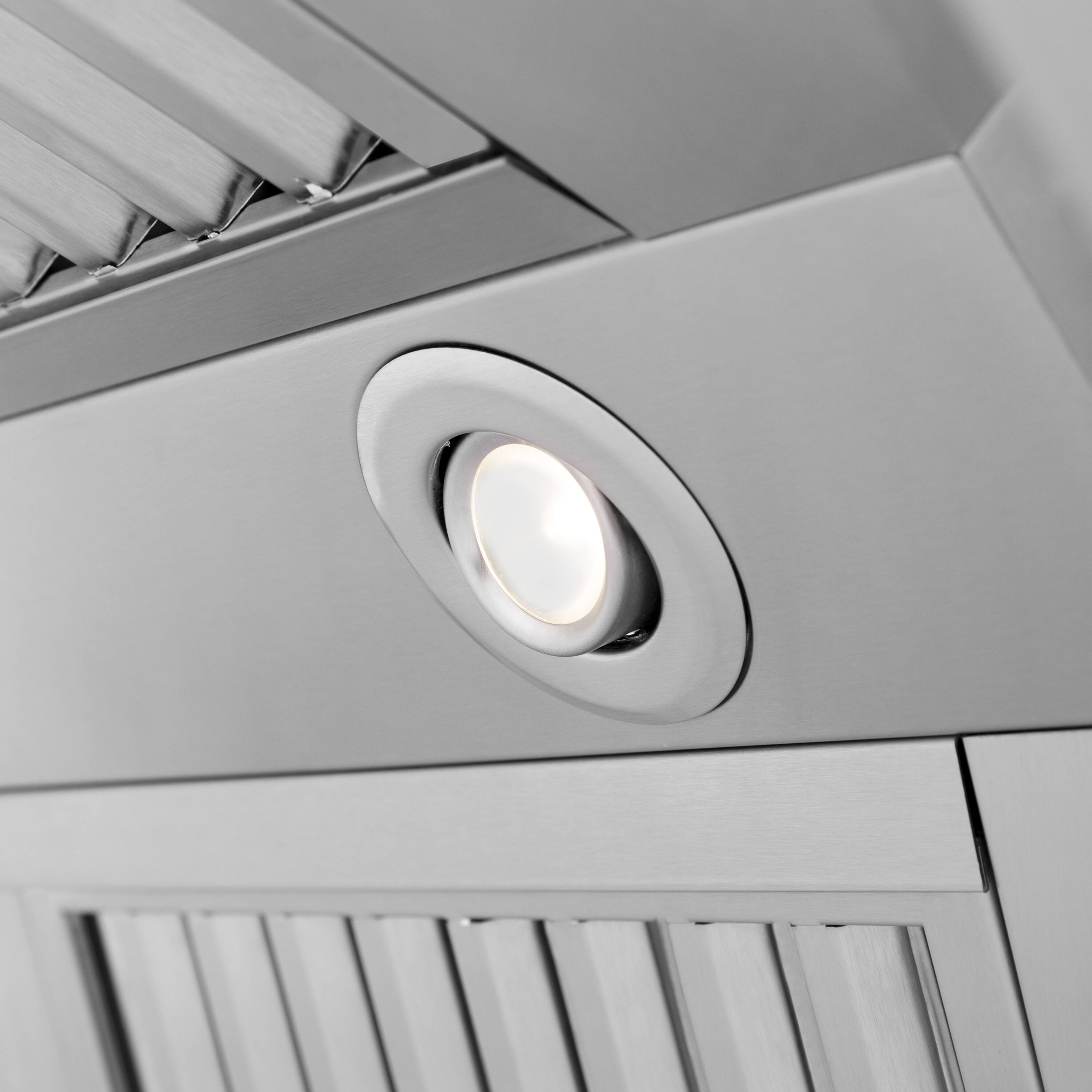 Alt View 1. ZLINE - 36 in. ZLINE CrownSound™ Ducted Vent Island Mount Range Hood in Stainless Steel with Built-in Bluetooth Speakers - Stainless Steel.