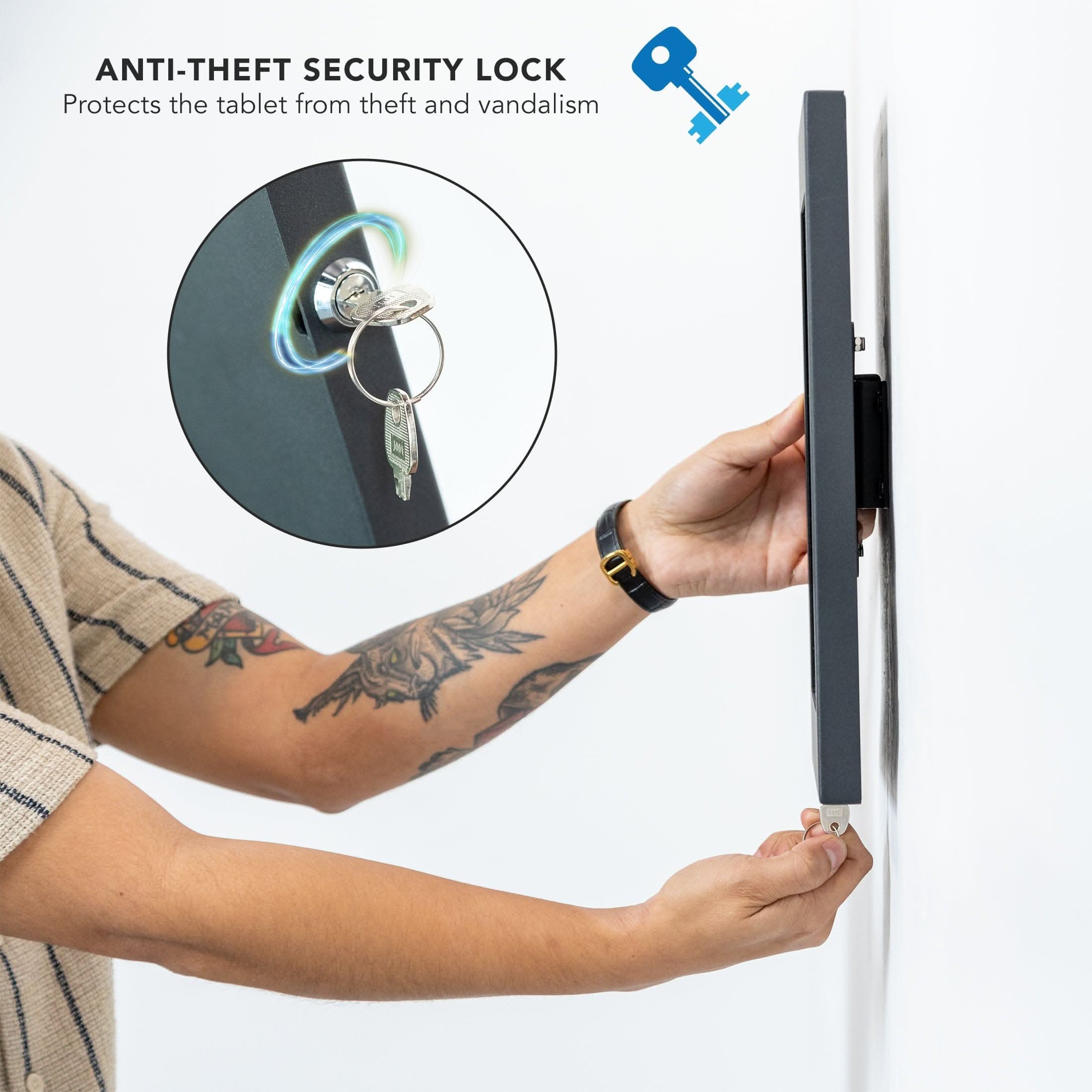 ANTI-THEFT SECURITY LOCK  
Protects the tablet from theft and vandalism