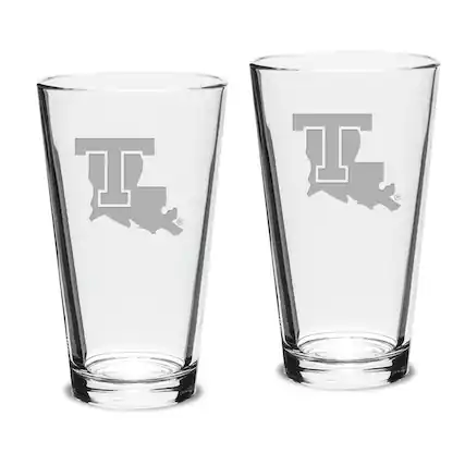 Front. Jardine - Louisiana Tech Bulldogs 16oz. 2-Piece Classic Pub Glass Set - Multicolor.
