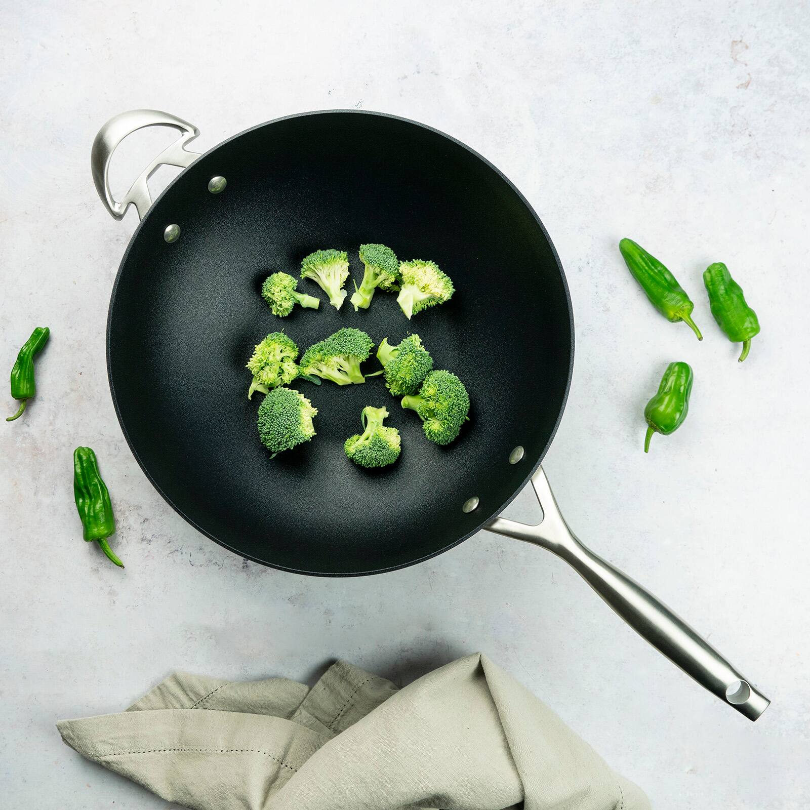 Alt View 2. Scanpan - CS+ 12.5-inch Stainless Steel Wok - Silver.