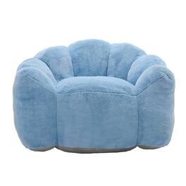 GOODSILO - Lotus Style Compression Sofa Bean Bag Chair with Pull Ring for Easy Mobility and No Assembly Required - Blue