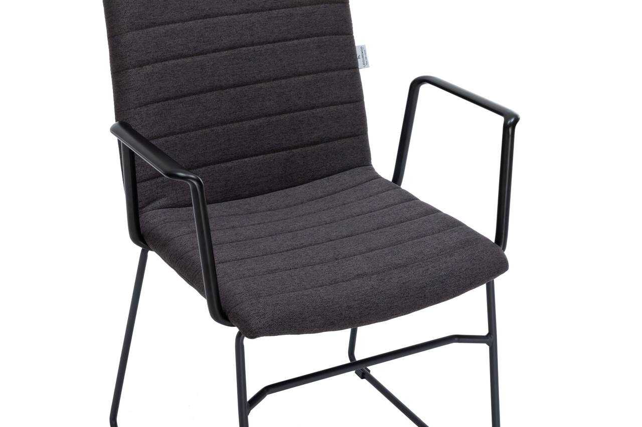 Alt View 6. LeisureMod - Zylar Office ArmChair with PU Leather, Foam Cushion, Stainless Steel Base & Ergonomic Support - Brown.