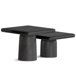 Simpli Home - Zachary 21" Contemporary Cast Aluminum Coffee Table 2 Piece Set, Fully Assembled - Graphite, Black Nickel