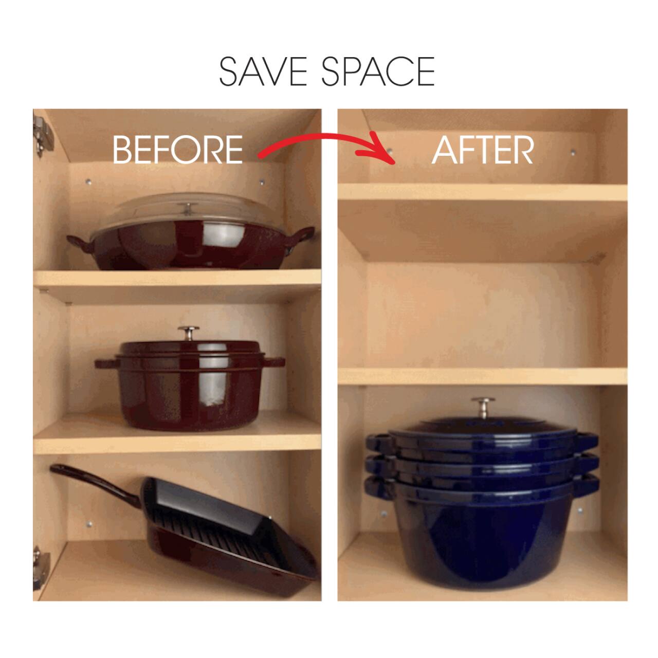 SAVE SPACE

BEFORE → AFTER