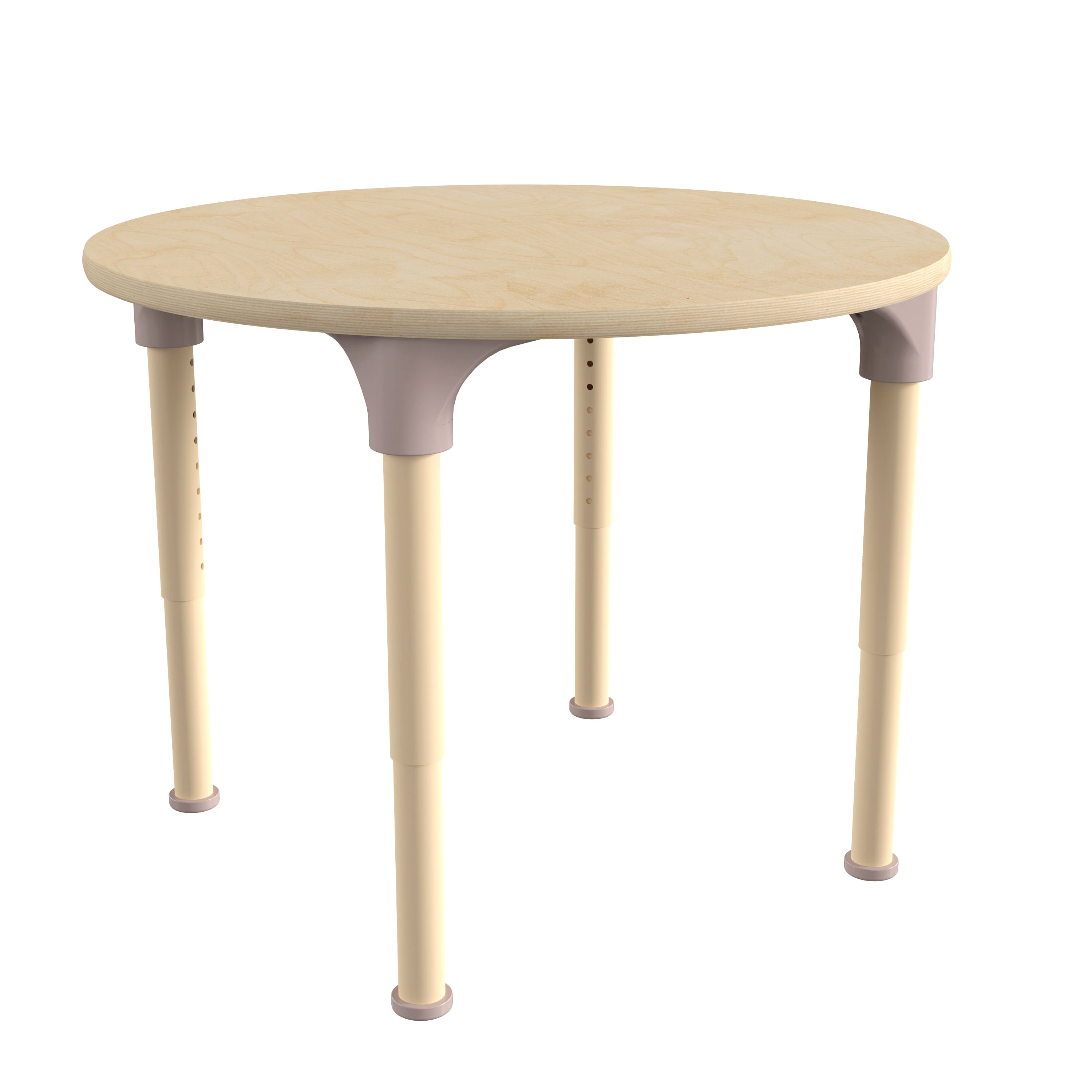 "Flash Furniture - Bright Beginnings 33"" Round Commercial Grade Wooden Adjustable Height Classroom Activity Table - Metal Legs Adjust From - Natural" price history on PriceWatchPro