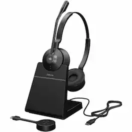 Jabra - Engage 55 SE Headset - Stereo - Wireless - DECT - 490 ft - 40 Hz to 16 kHz - Over-the-head, On-ear - Binaural - Black