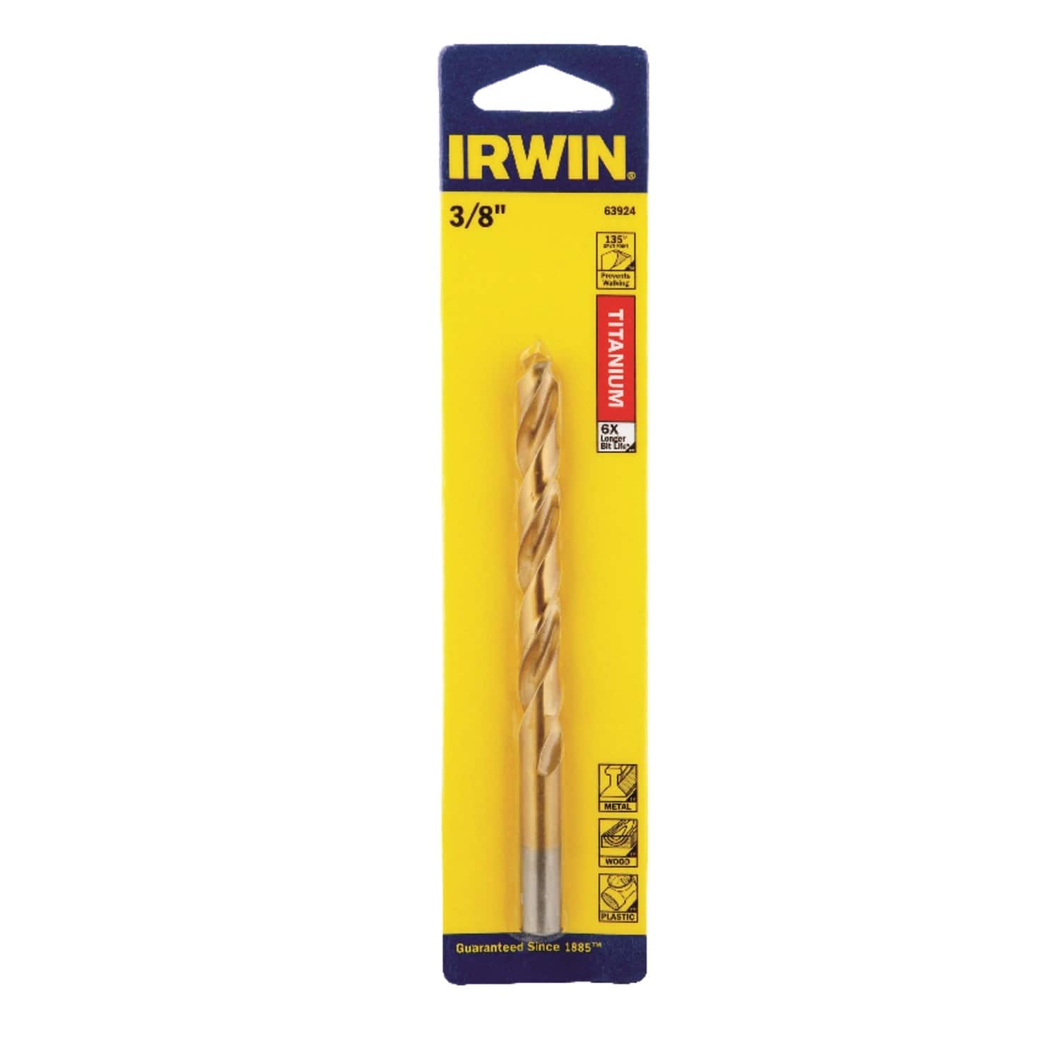 Irwin - 3/8 in. X 5 in. L High Speed Steel Drill Bit Straight Shank 1 pc