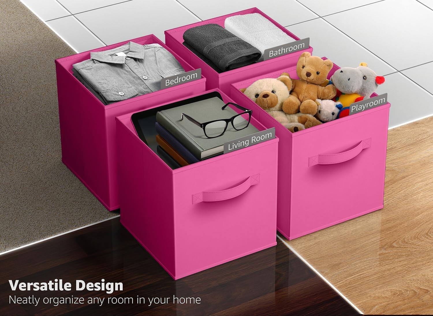 Versatile Design  
Neatly organize any room in your home  

Bedroom  
Bathroom  
Living Room  
Playroom