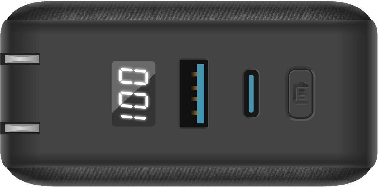 Angle. myCharge - RetractaCharger 10,000 mAh Portable Charger for Most USB-C and Apple Devices - Black.