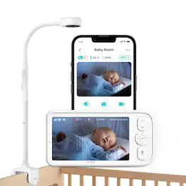 Baby Monitor with Camera and Audio, Netvue Peekababy 1080P HD 5" Video Monitors Security Cameras - White
