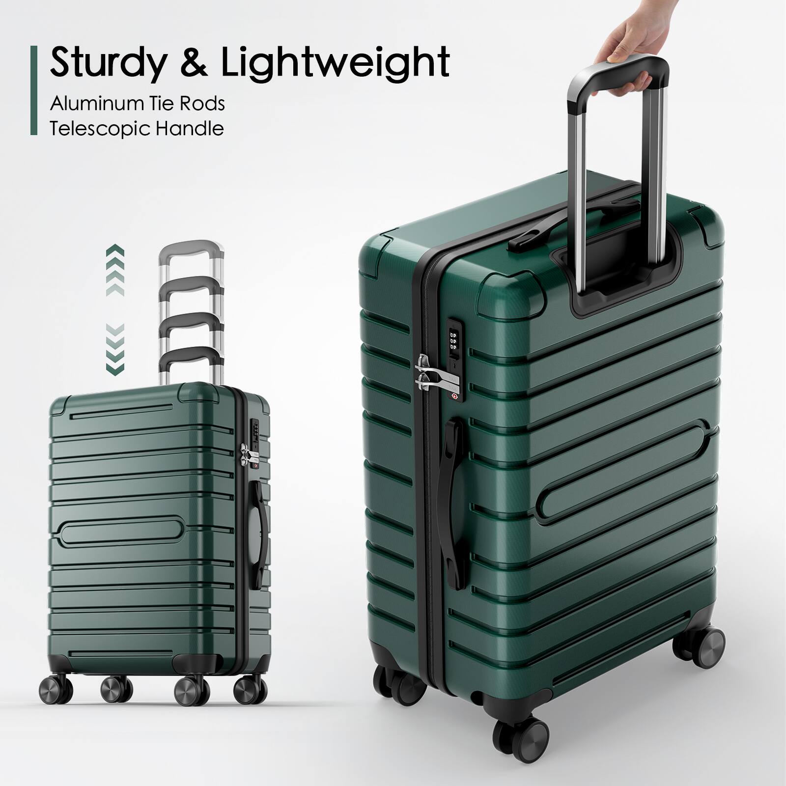 Sturdy & Lightweight  
Aluminum Tie Rods  
Telescopic Handle