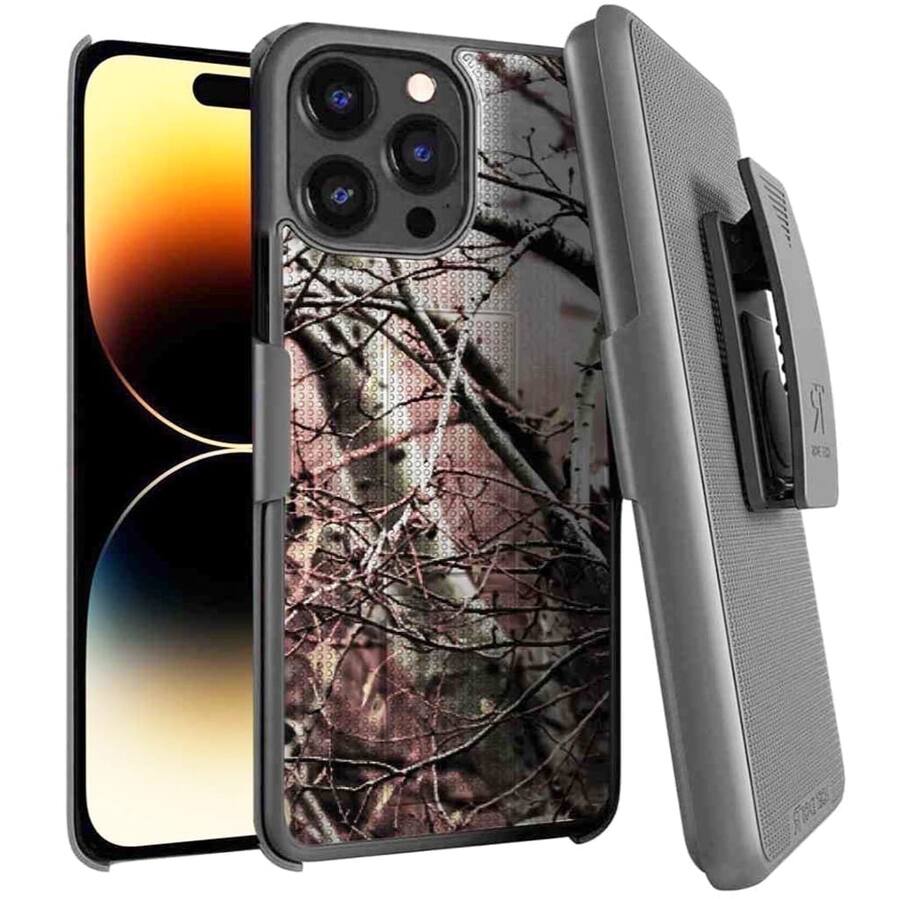 Sound Shell Rome RomeTech Rome Tech Shell Holster Case for iPhone 14 Pro Camo Tree ...