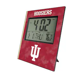 Keyscaper - Indiana Hoosiers Cross Hatch Digital Desk Clock - Multicolor