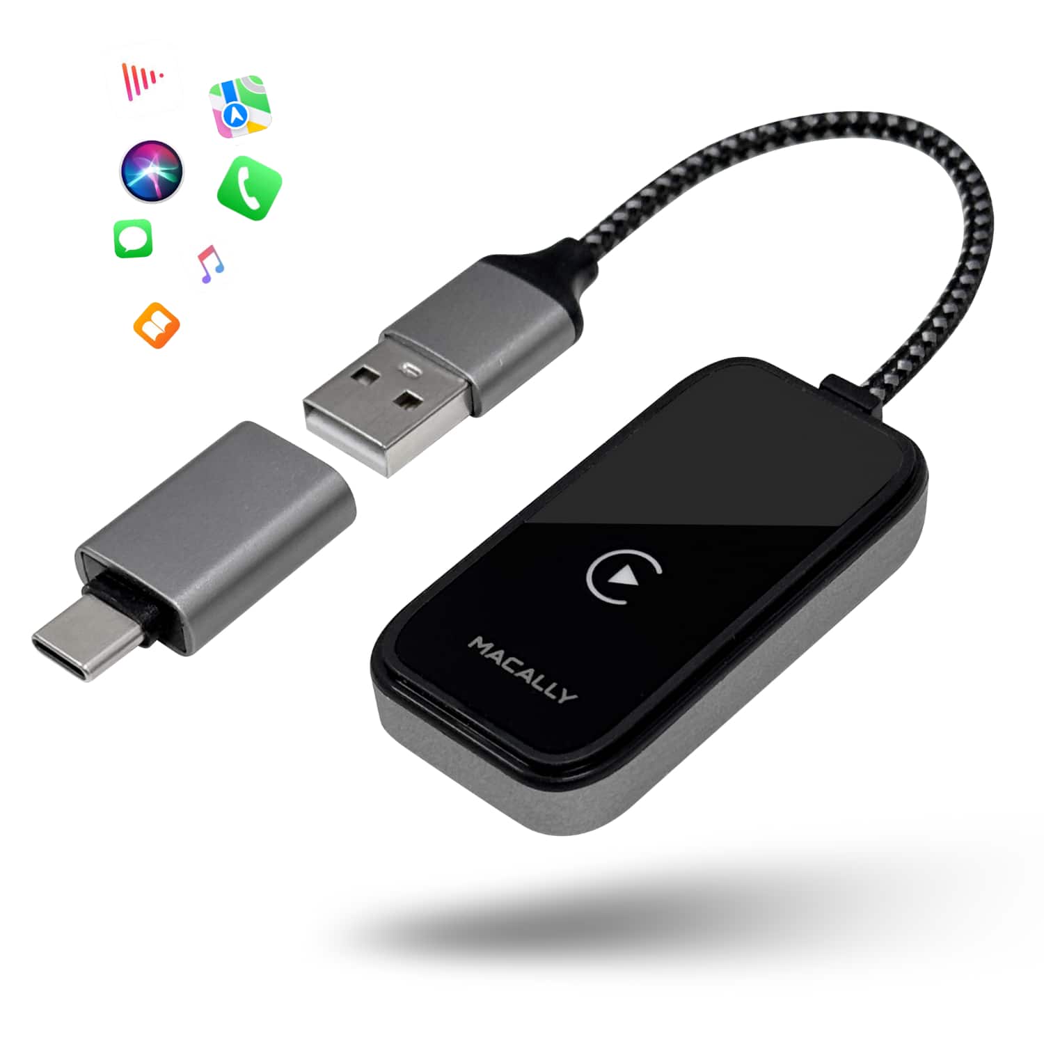 Macally - Wireless CarPlay Adapter for iPhone - Go Cordless in Seconds - USB Apple Car Play Wireless Adapter for iPhone 6 or Newer