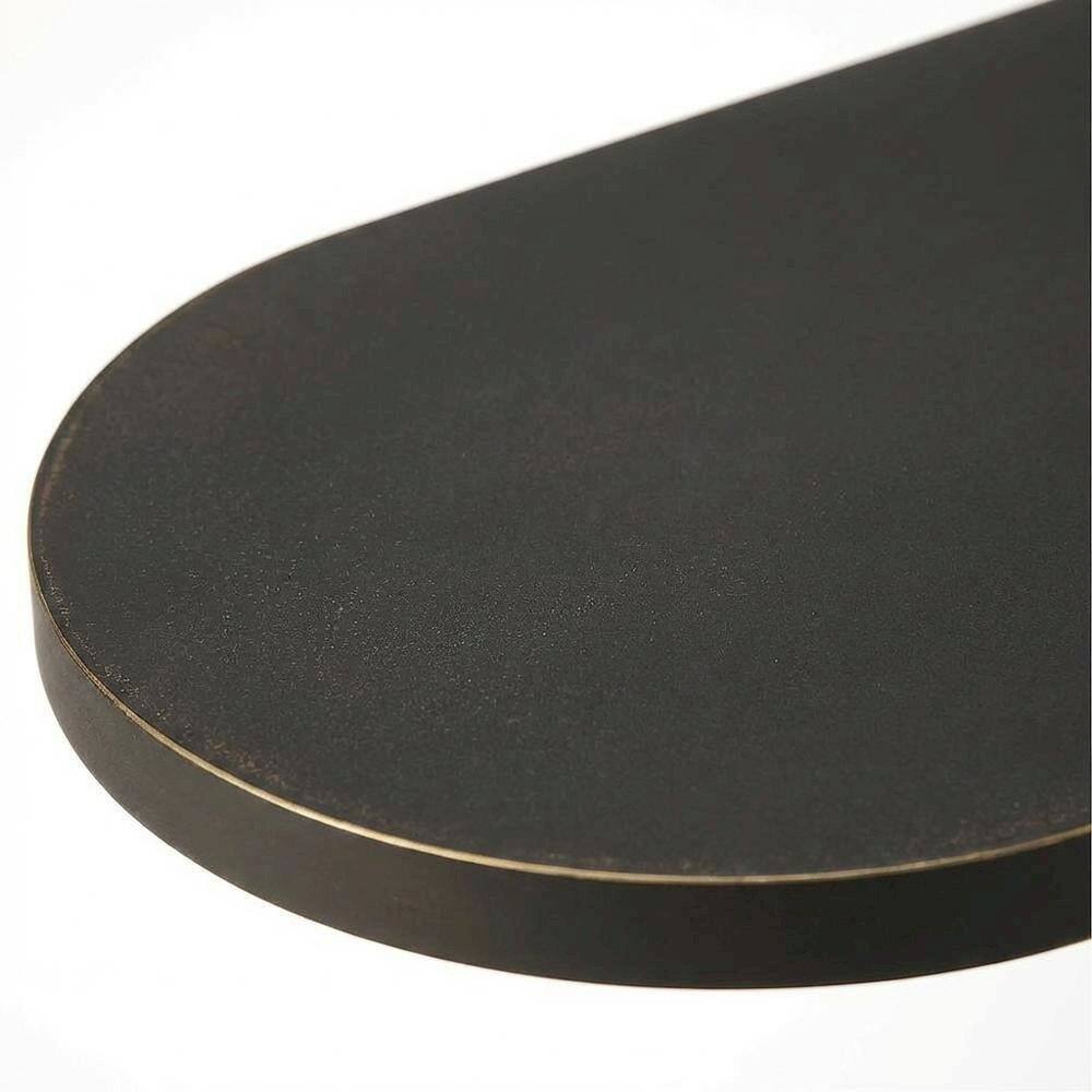 Alt View 2. Starlight Canyon Home - Geometric End Table, Industrial Oval Accent Side Table for Living Room - Black.
