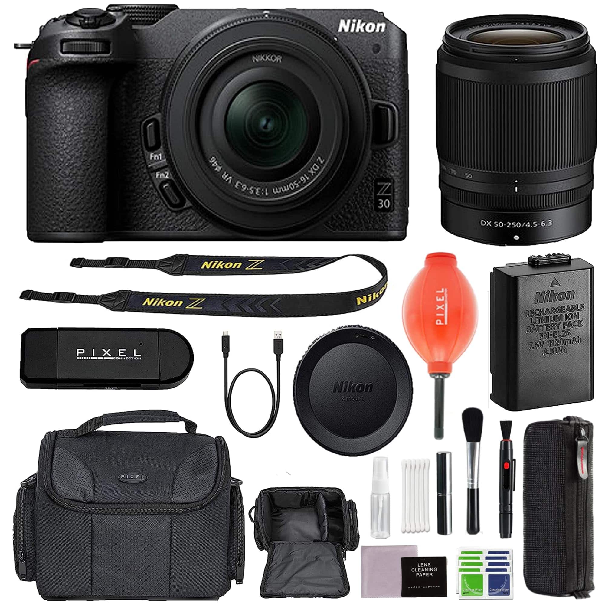 Z30 Mirrorless Camera w/ 16-50mm & 50-250mm Lenses & Advanced Accessory Bundle | 1743 | Nikon Z30 - Black