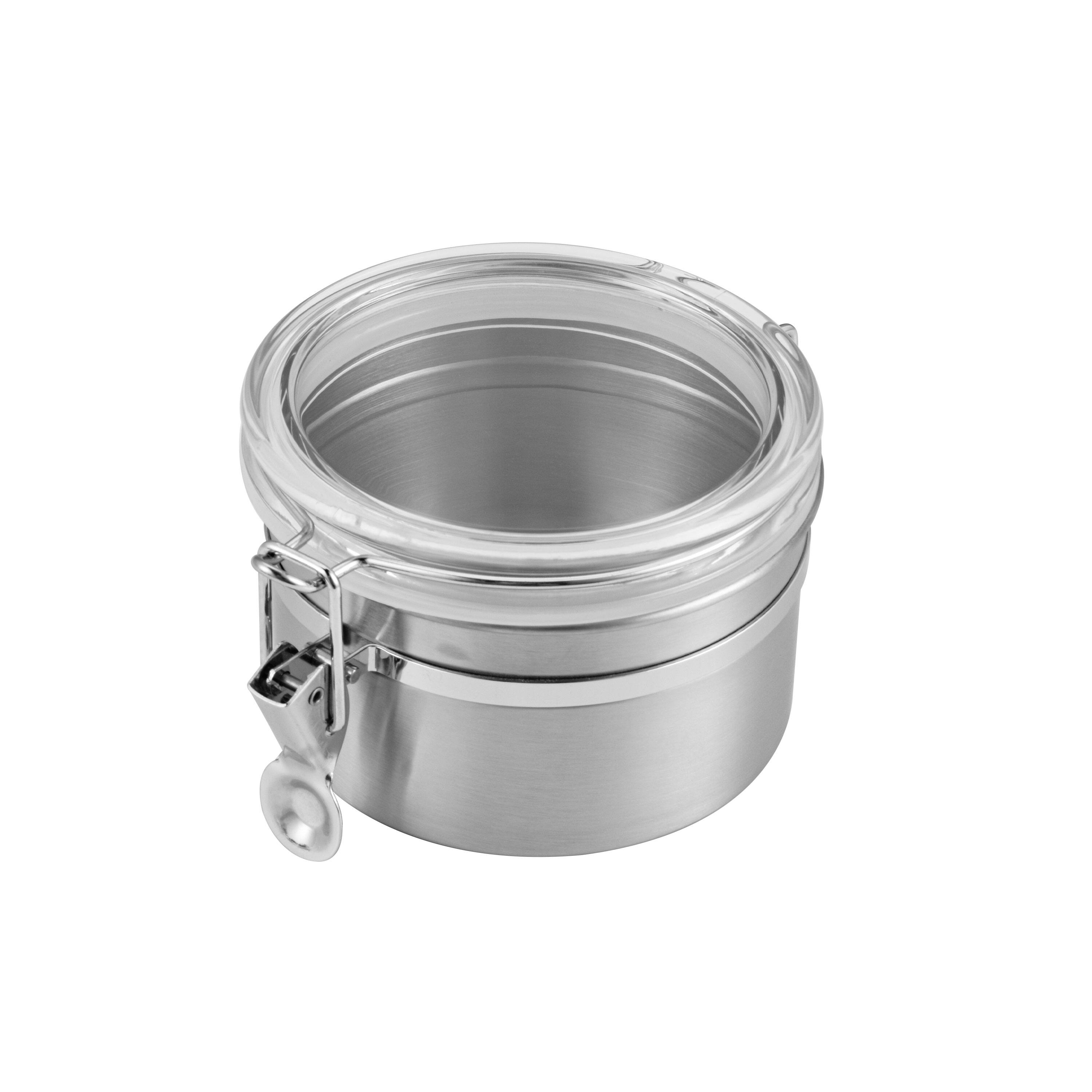 Alt View 5. Malletson - 4 Piece Stainless Steel Canister Set, Airtight Coffee Container Tea Organizer & Sugar Canister, Kitchen - Sliver.